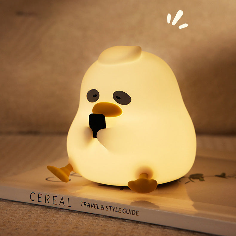 Huggwaii Cute Duck LED Squishy Night Light For Gift USB Rechargeable Duck Lamp