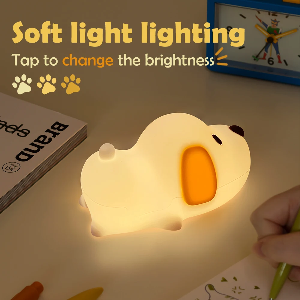 Puppy Silicone Squishy Night Light Gift Cute Droopy Ears and Cozy for Decor Perfect Gift