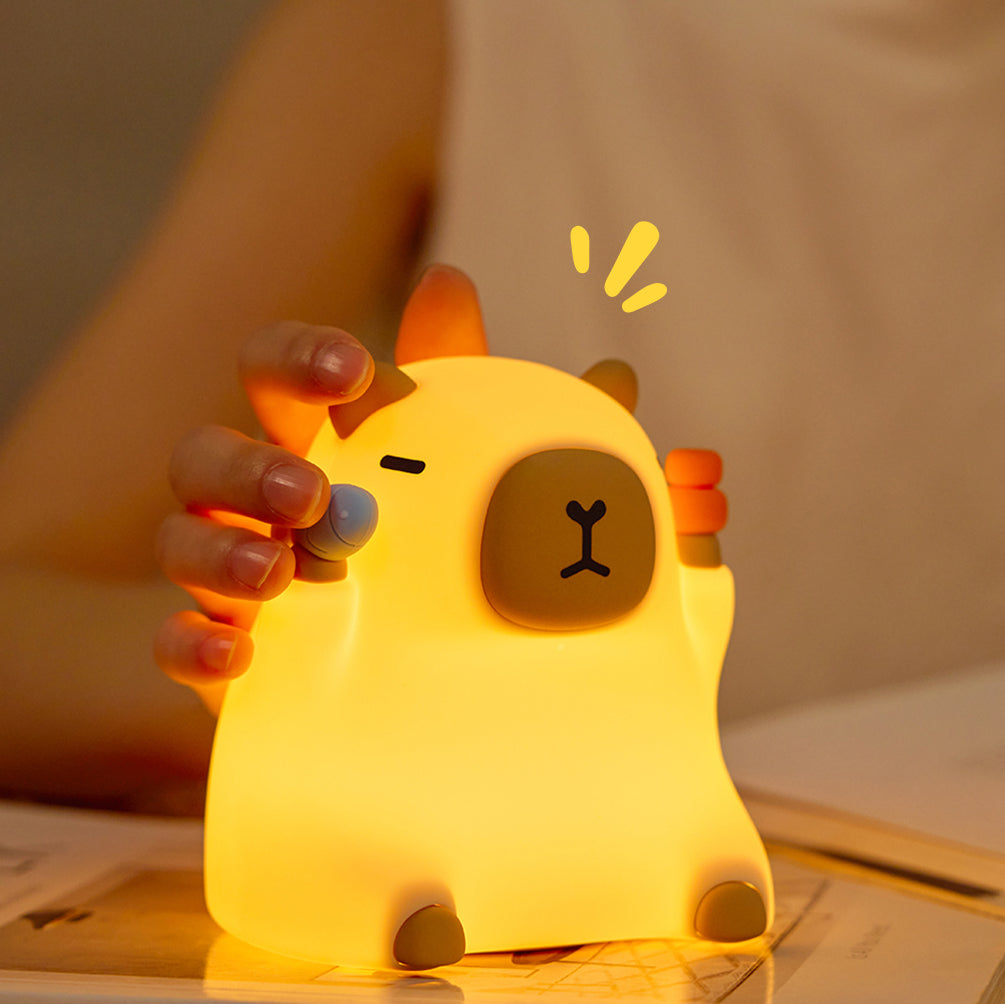 Capybara Funny Sitting Silicone Squishy Night Light Perfect Gift