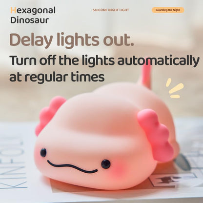 Huggwaii Squishy Silicone Lazy Axolotl LED Night Light - Perfect Gift for Kids and Girls