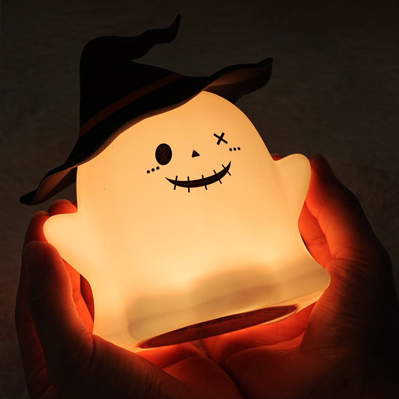 Ghost Halloween Silicone Night Light Witch Hat Cute Spooky Lamp Holiday Gift