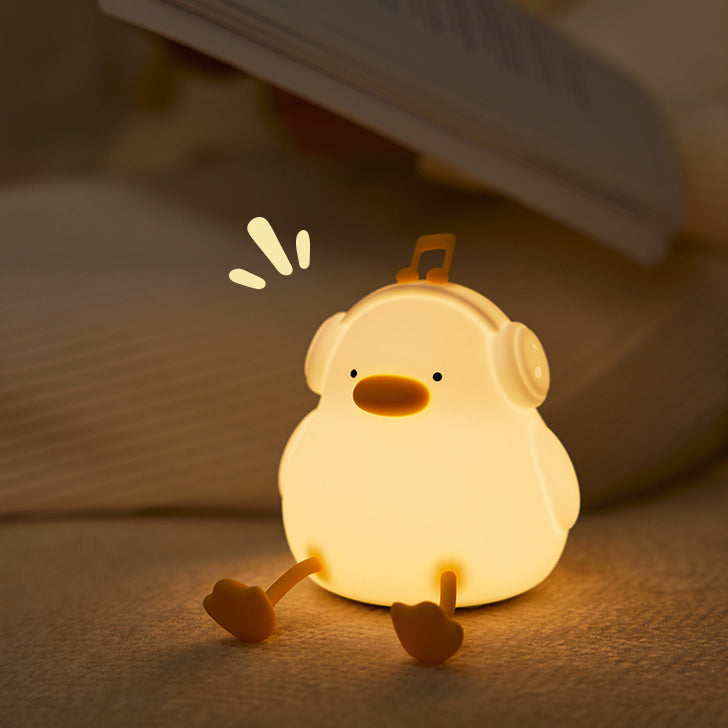 Huggwaii Cute Duck LED Squishy Night Light For Gift USB Rechargeable Duck Lamp