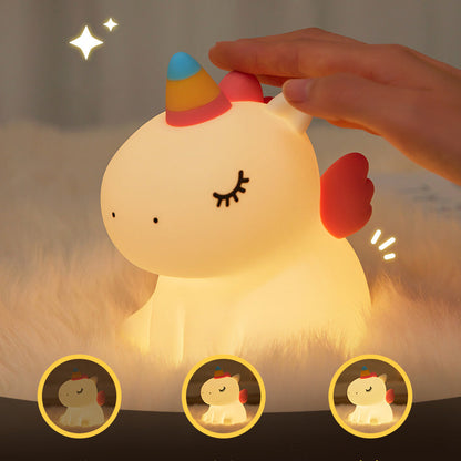 Huggwaii Unicorn Night Light LED Squishy Tap Lamp Best Gift for Baby and Girl