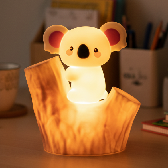 Huggwaii Mini Koala on Tree Branch Silicone Squishy Night Light Cute Perfect Gift