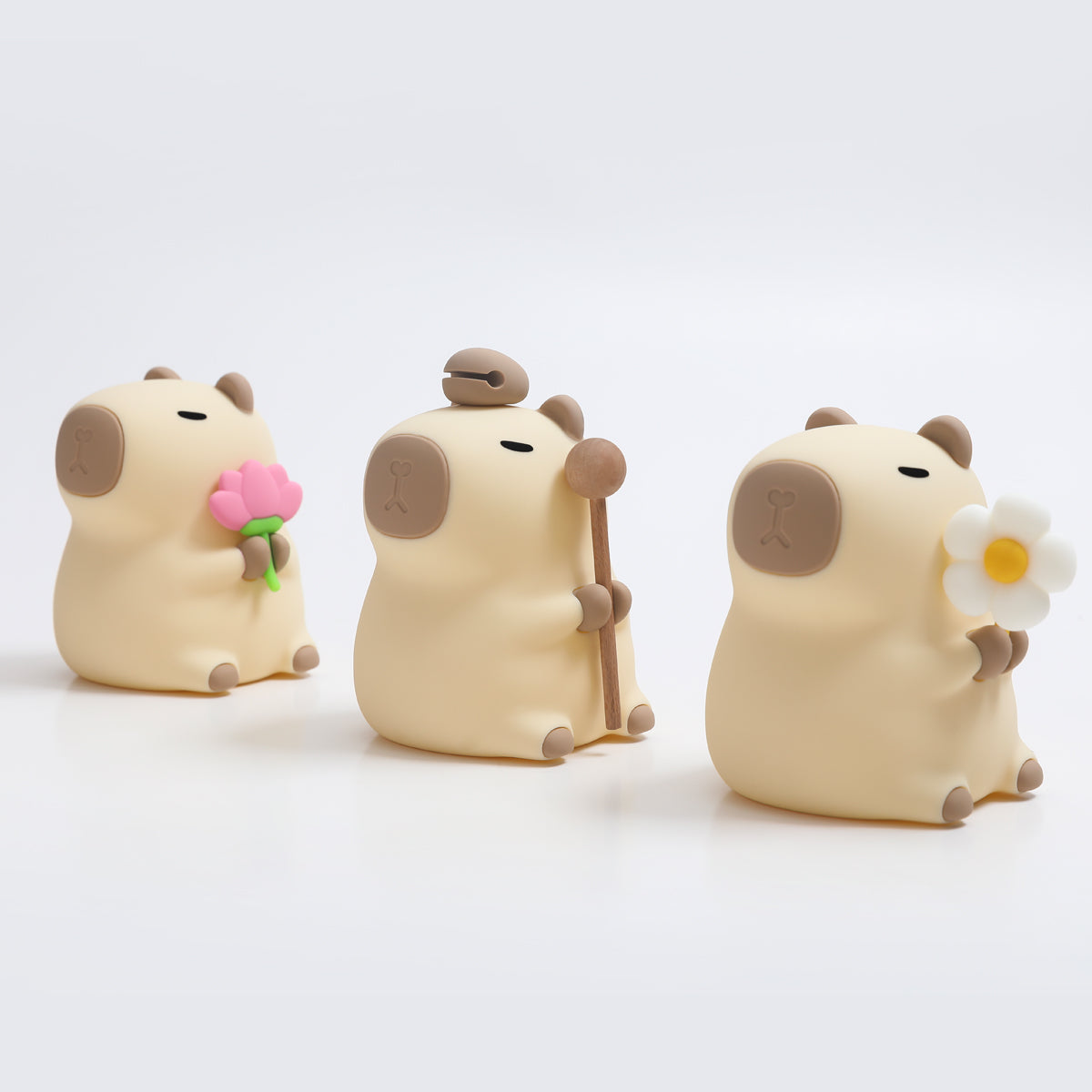 Huggwaii Flower Capybara Squishy Silicone Night Light - Perfect Gift for Kids and Girls
