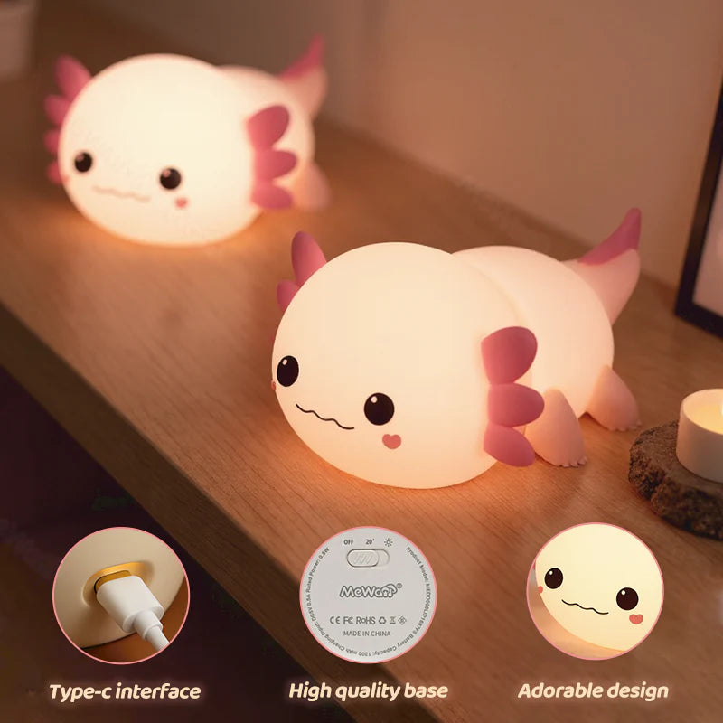 MeWaii® Adorable Soft Axolotl LED Lamp - Ideal Present 🎁