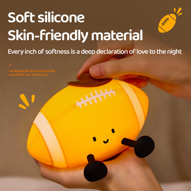 Huggwaii Football Silicone Squishy Night Light Cute Sports Lamp for Bedroom Perfect Gift