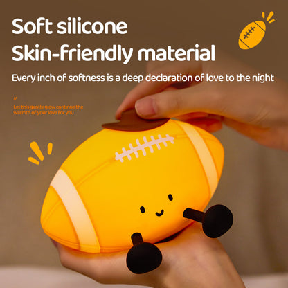 Huggwaii Football Silicone Squishy Night Light Cute Sports Lamp for Bedroom Perfect Gift