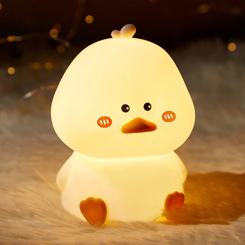 Huggwaii Cute Duck LED Squishy Night Light For Gift USB Rechargeable Duck Lamp