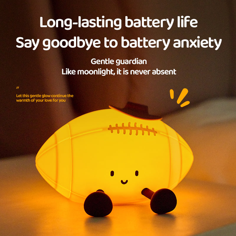 Huggwaii Football Silicone Squishy Night Light Cute Sports Lamp for Bedroom Perfect Gift