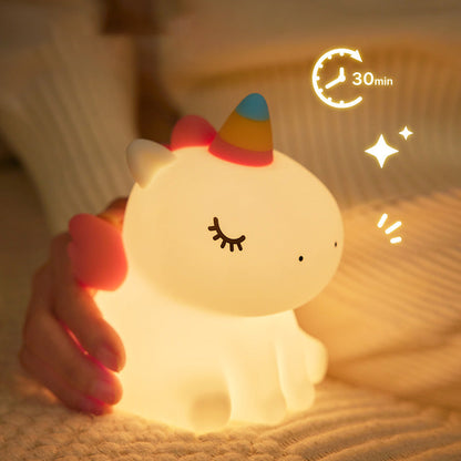 Huggwaii Unicorn Night Light LED Squishy Tap Lamp Best Gift for Baby and Girl
