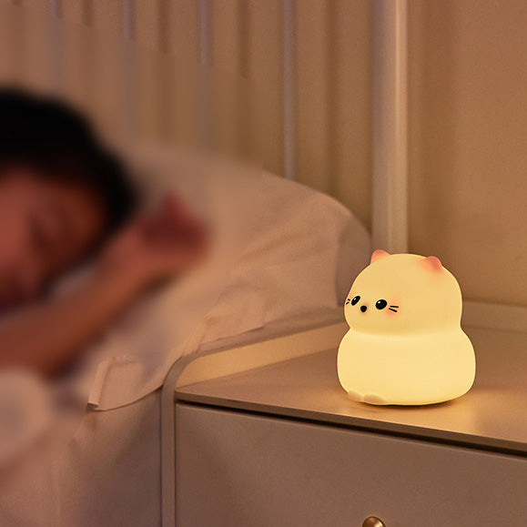 Huggwaii Cute Kitten Silicone Squishy Night Light Tap Lamp Best Gift For Baby and Girl