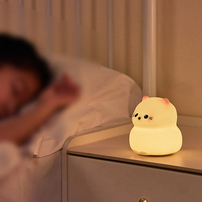 Huggwaii Cute Kitten Silicone Squishy Night Light Tap Lamp Best Gift For Baby and Girl