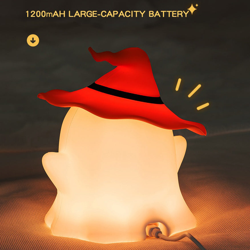 Ghost Halloween Silicone Night Light Witch Hat Cute Spooky Lamp Holiday Gift