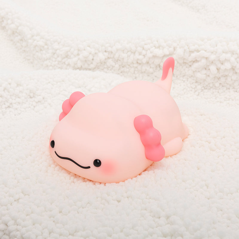 Huggwaii Squishy Silicone Lazy Axolotl LED Night Light - Perfect Gift for Kids and Girls