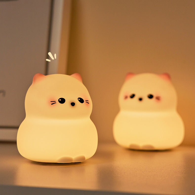 Huggwaii Cute Kitten Silicone Squishy Night Light Tap Lamp Best Gift For Baby and Girl
