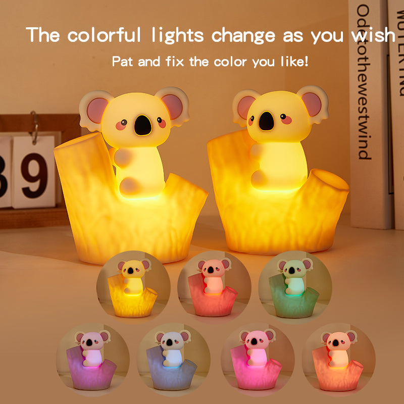 Huggwaii Mini Koala on Tree Branch Silicone Squishy Night Light Cute Perfect Gift