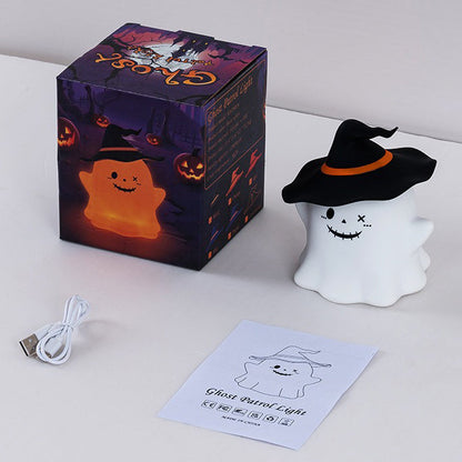 Ghost Halloween Silicone Night Light Witch Hat Cute Spooky Lamp Holiday Gift