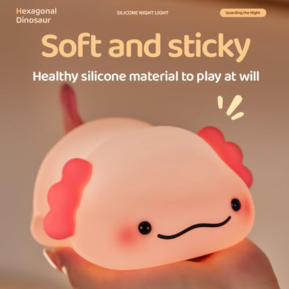 Huggwaii Squishy Silicone Lazy Axolotl LED Night Light - Perfect Gift for Kids and Girls