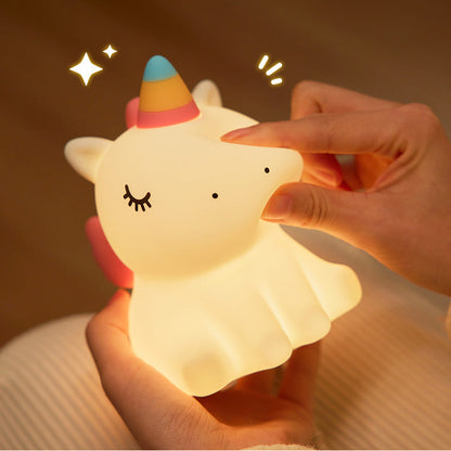 Huggwaii Unicorn Night Light LED Squishy Tap Lamp Best Gift for Baby and Girl