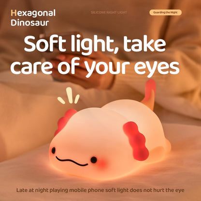 Huggwaii Squishy Silicone Lazy Axolotl LED Night Light - Perfect Gift for Kids and Girls