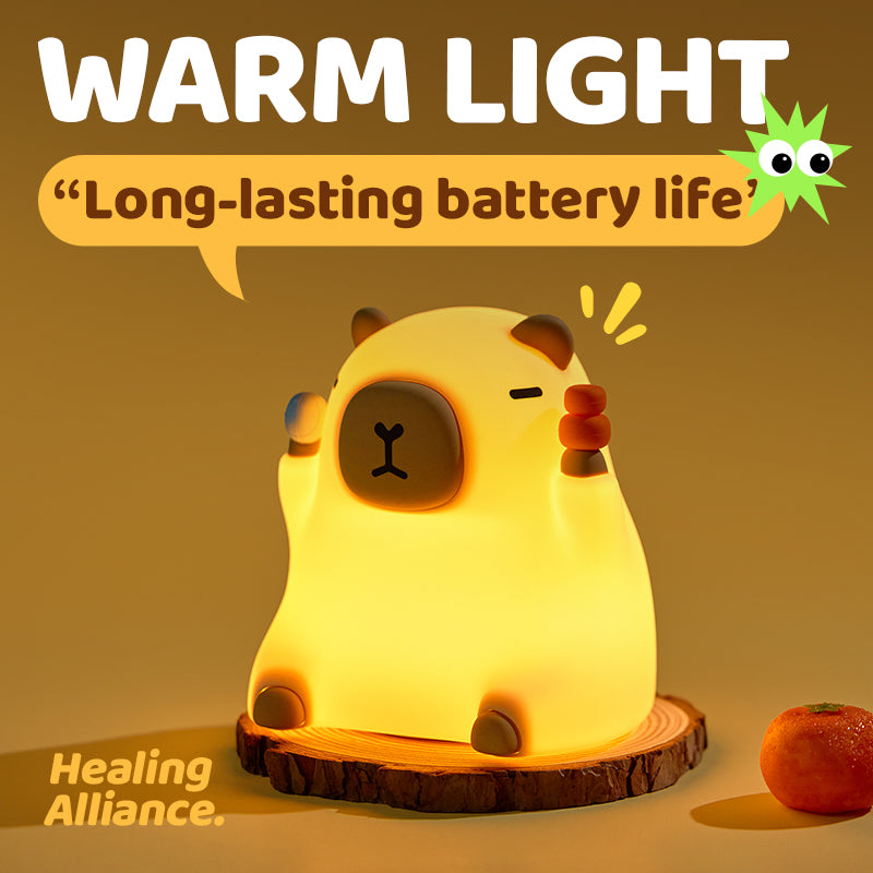 Capybara Funny Sitting Silicone Squishy Night Light Perfect Gift
