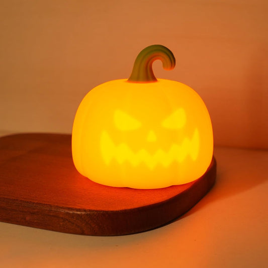 Colorful Pumpkin Silicone Squishy Night Light Halloween Decor Cute Demon Face Gift