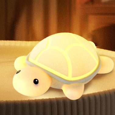 Huggwaii Squishy Silicone Cute Turtle LED Night Light - Perfect Gift for Kids and Girls