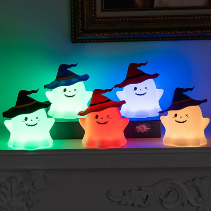 Ghost Halloween Silicone Night Light Witch Hat Cute Spooky Lamp Holiday Gift