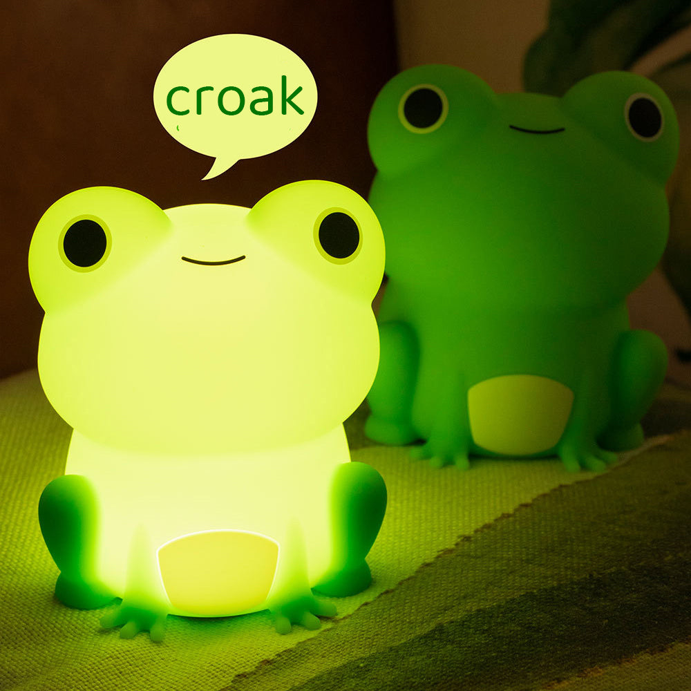 Huggwaii Squishy Silicone Peculiar Frog LED Night Light - Perfect Gift for Kids and Girls