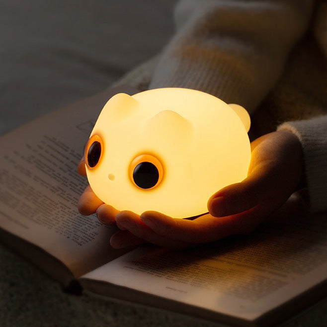Huggwaii Orange Cat LED Squishy Tap Tap Night Light Lamp