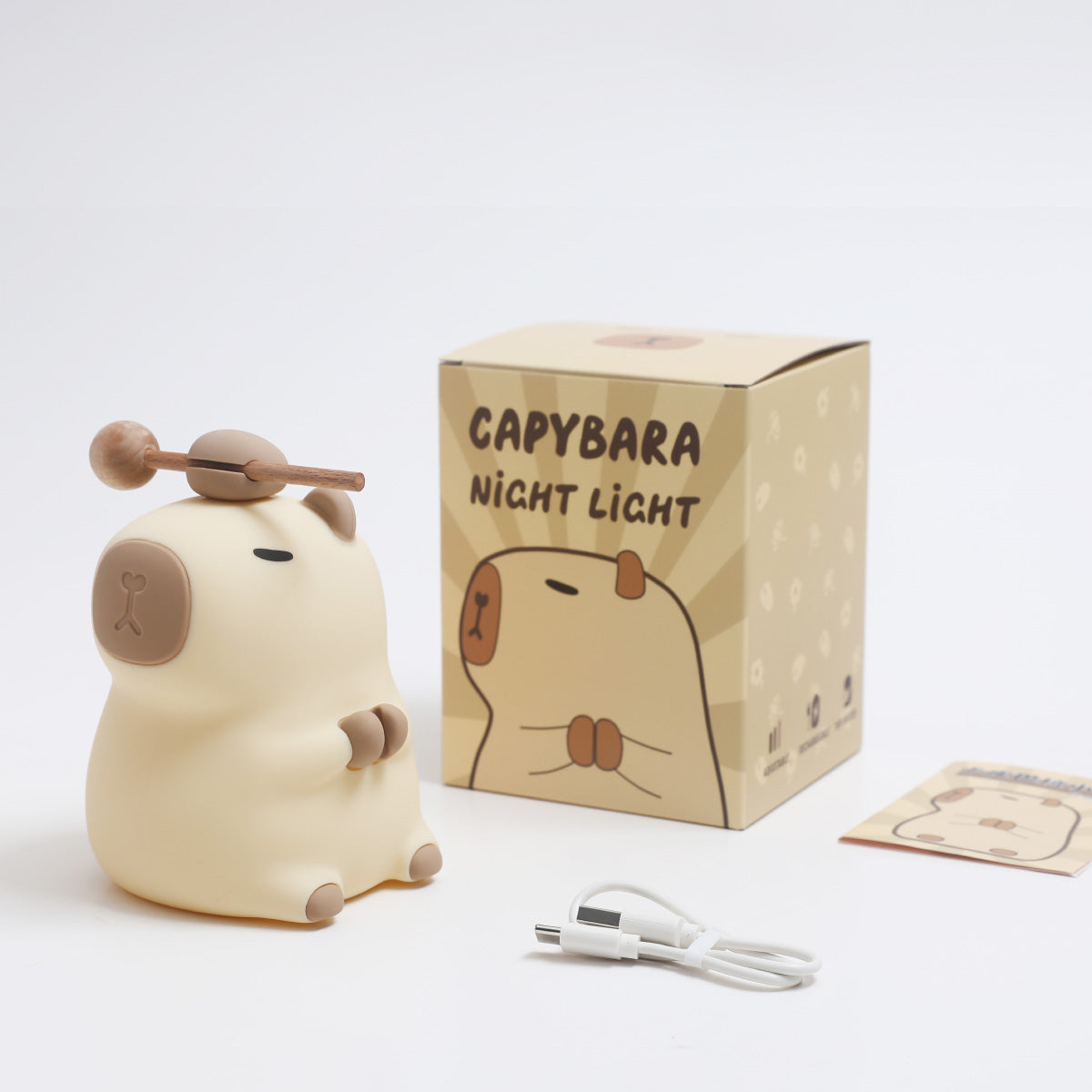 Huggwaii Flower Capybara Squishy Silicone Night Light - Perfect Gift for Kids and Girls