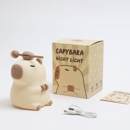 Huggwaii Flower Capybara Squishy Silicone Night Light - Perfect Gift for Kids and Girls