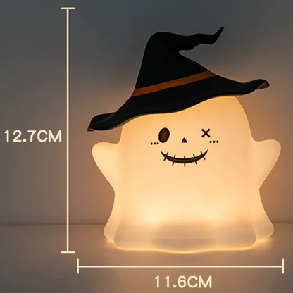 Ghost Halloween Silicone Night Light Witch Hat Cute Spooky Lamp Holiday Gift