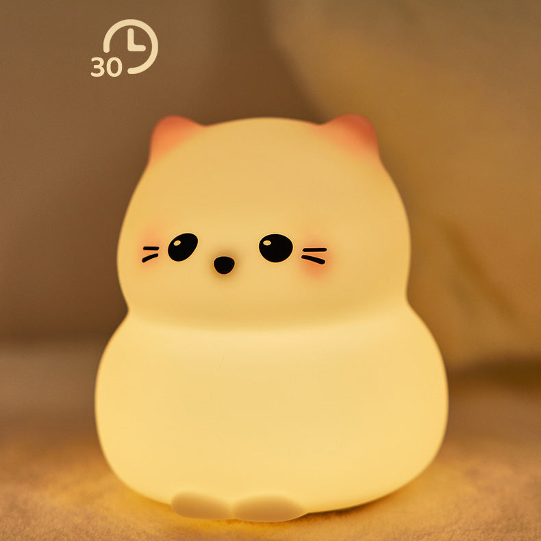 Huggwaii Cute Kitten Silicone Squishy Night Light Tap Lamp Best Gift For Baby and Girl