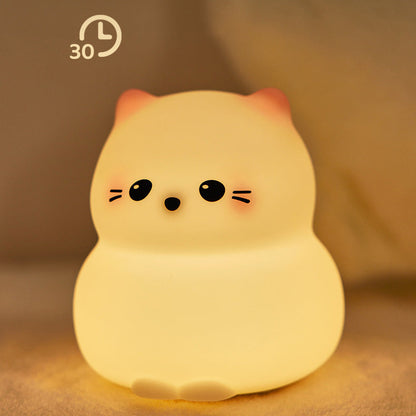 Huggwaii Cute Kitten Silicone Squishy Night Light Tap Lamp Best Gift For Baby and Girl