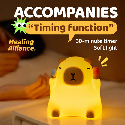 Capybara Funny Sitting Silicone Squishy Night Light Perfect Gift