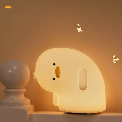 Huggwaii Cute Duck LED Squishy Night Light For Gift USB Rechargeable Duck Lamp