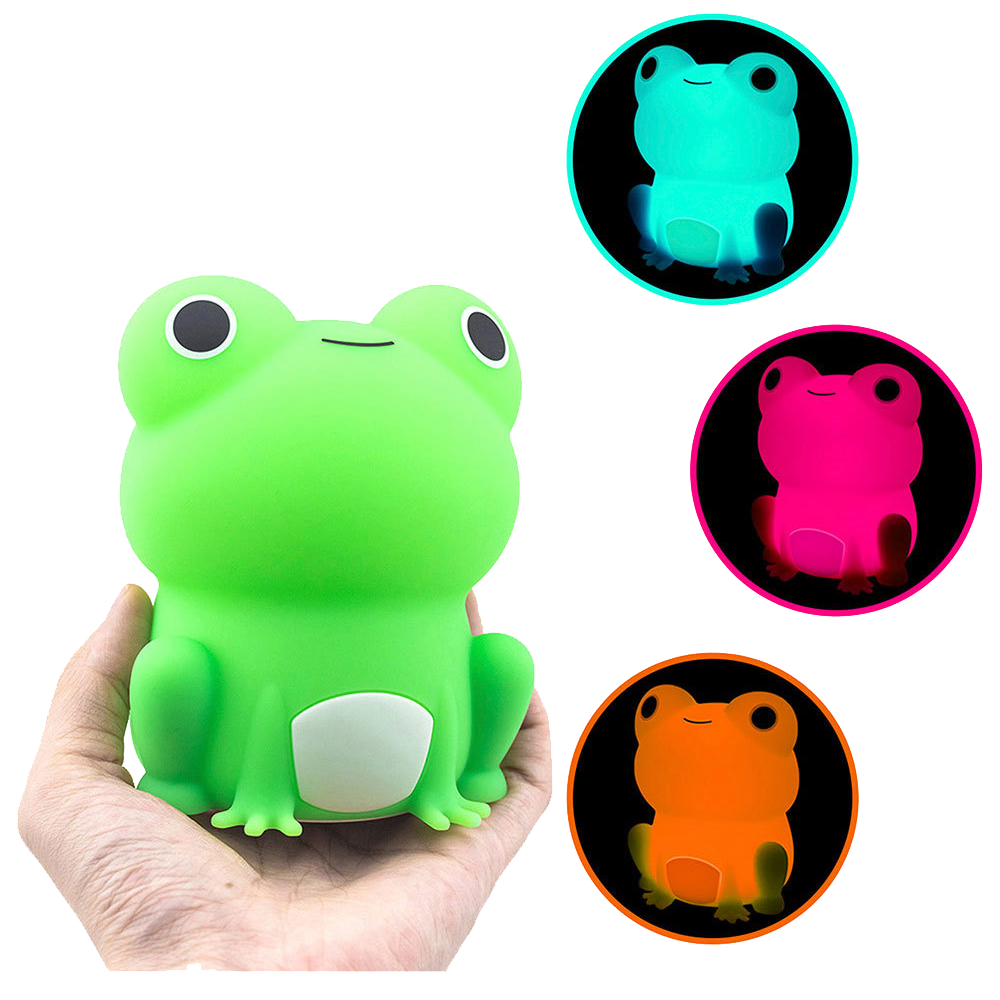 Huggwaii Squishy Silicone Peculiar Frog LED Night Light - Perfect Gift for Kids and Girls