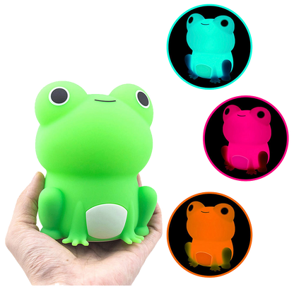 Huggwaii Squishy Silicone Peculiar Frog LED Night Light - Perfect Gift for Kids and Girls